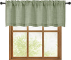 OWENIE Sage Green Valances for Windows 1 Pcs 18 Inch Length, Light Filtering by OWENIE