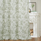 jinchan Linen Floral Curtains for Living Room 63 Inch Long Sage Green Printed - Image 7