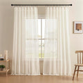 Joydeco Sheer Curtains 72 Inches Long, Linen Curtains Window Privacy Assured by JOYDECO