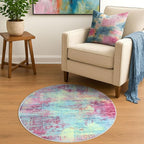 IOHOUZE Round Area Rug 3 Ft Circle Entryway Rugs Round Washable Door Mat Indoor - Image 2