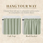 RYB HOME 100% Blackout Sage Green Linen Curtains, Light & Heat Blocking Thermal - Image 6