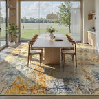 Ompaa Living Room Rug 6x9 Beige Area Rug Machine Washable Boho Rug Non Slip - Image 3