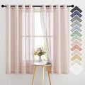 NICETOWN Linen Blend Semi Sheer Curtains 63" L by NICETOWN