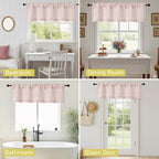 Valances for Windows, Light Filtering Faux Linen Textured Small Short Window - Image 7
