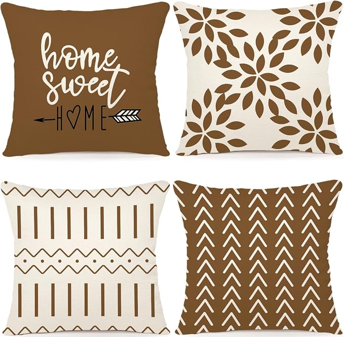 YCOLL Pillow Covers 20x20 Set of 4, Modern Sofa Throw Pillow Cover, Decorative by PillowCoversExpert