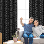 Deconovo Black Out Curtains for Bedroom Livint Room Nursery Geometry Silver - Image 3