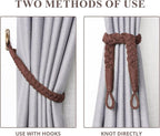 NICEEC 4 Pack Natural Cotton Rope Curtain Tiebacks Elegant Boho Style - Image 5