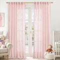 LAMIT 95 Inches Long Pink Linen Curtains by LAMIT
