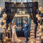 20ft x 15ft Black Tulle Backdrop Curtain - Image 3