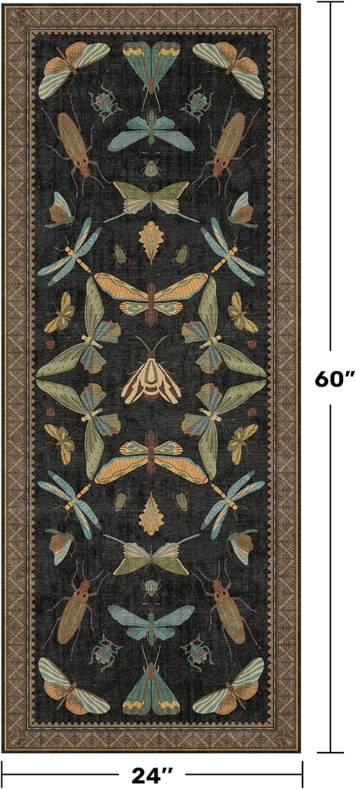 2x5 Black Washable Kitchen Runner Rugs Non Skid Washable - Image 2