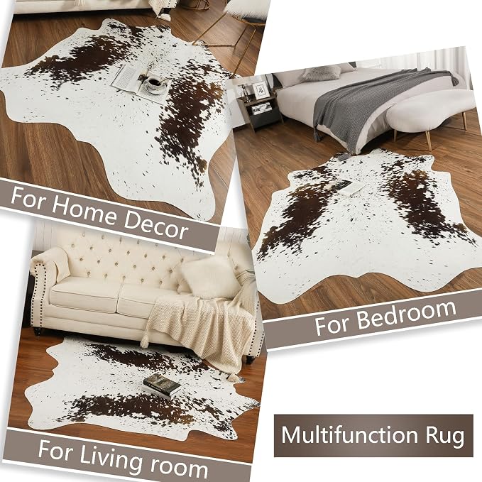 AROGAN White 8×10 Feet Faux Cow Print Rug Large - Image 7