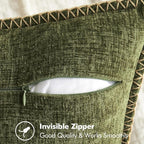 MIULEE Pack of 2 Couch Throw Pillow Covers 20x20 Inch Olive Green Farmhouse - Image 3