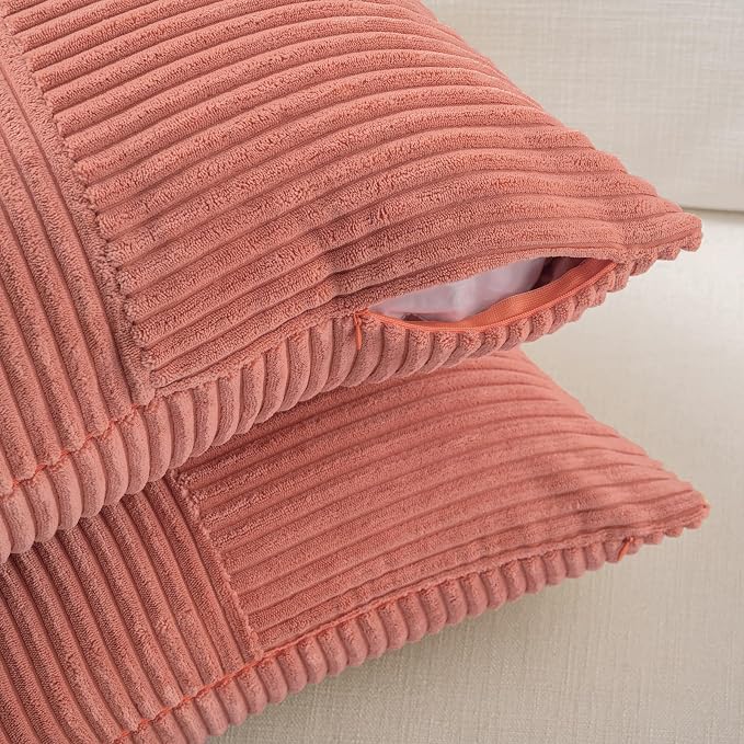 Fancy Homi 2 Packs Coral Lumbar Decorative Throw Pillow Covers 16x32 Inch - Image 4