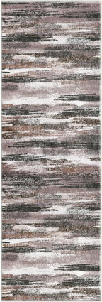 Lansny Modern Abstract Runner Rug 2x5, Dark Light Brown White Washable Kitchen - Image 8