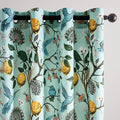 Topfinel 90 Inches Long Curtains Mint Green Whimsical Woodland Leaf Jungle by Topfinel