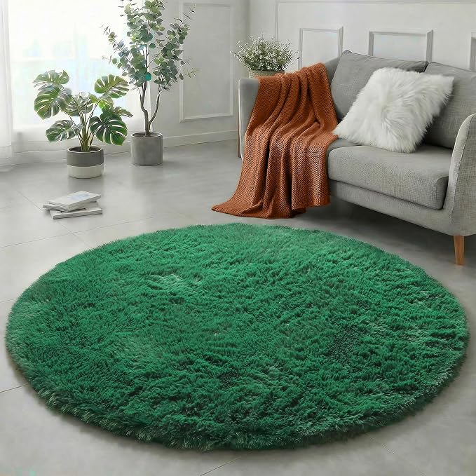 Amdrebio Dark Green Round Rug 6Ft - Image 3