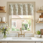 jinchan Amlie Floral Linen Valance Curtain Farmhouse Kitchen Valance - Image 2