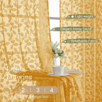 Chyhomenyc Gold Sheer Curtains 84 Inch Length 2 Panels Set, Light Filtering - Image 3