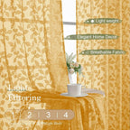 Chyhomenyc Extra Long Gold Sheer Curtains 120 Inch Length 2 Panels Set - Image 3