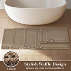 RESARE Waffle Bath Mat, Super Absorbent Non Slip, Machine Washable, Ultra Soft - Image 5