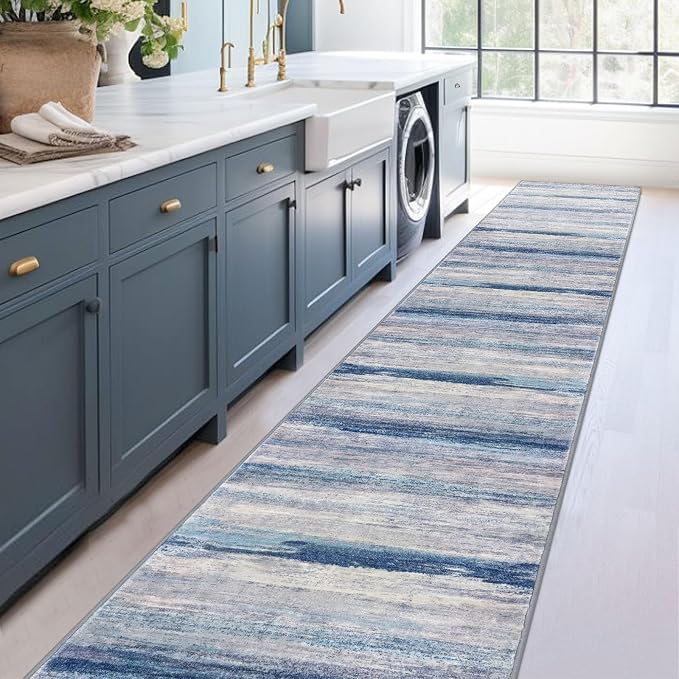 KOZYFLY Modern Abstract Washable Rug Runner 2.6x16 Hallway Rug Runner Non-Slip - Image 7