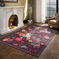 Floral Washable 6x9 Area Rugs, Soft Bedroom Rug by WelcometoBabovid
