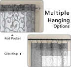 OWENIE Furman Sheer Charcoal Gray Curtains 84 inches Long - Image 3