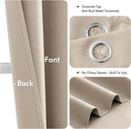 MIULEE Taupe Blackout Curtains for Bedroom Living Room 72 Inches Long 2 Panels - Image 4