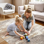 4x5 Washable Entryway Area Rug: Modern Abstract Runner Rugs Indoor Soft Non by Ksrau