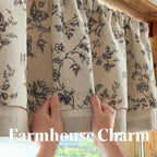jinchan Amlie Floral Linen Valance Curtain Farmhouse Kitchen Valance - Image 6