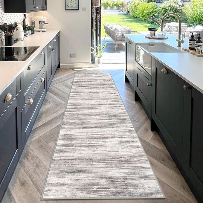 KOZYFLY Modern Abstract Washable Rug Runner 2.6x10 Hallway Rug Runner Non-Slip - Image 3