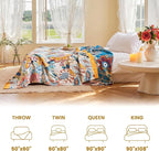 MSGKV Boho Throw Blanket 50"x60" Floral Cotton Blanket - Image 5