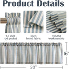 jinchan Valance Curtain Linen Textured Striped Window Curtain - Image 7