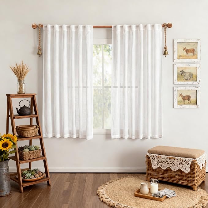 MYSKY HOME Short White Curtains - Image 2