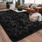 Black Rugs for Living Room 10x14, Soft Shaggy Modern Shag Area Rug for Bedroom - Image 6