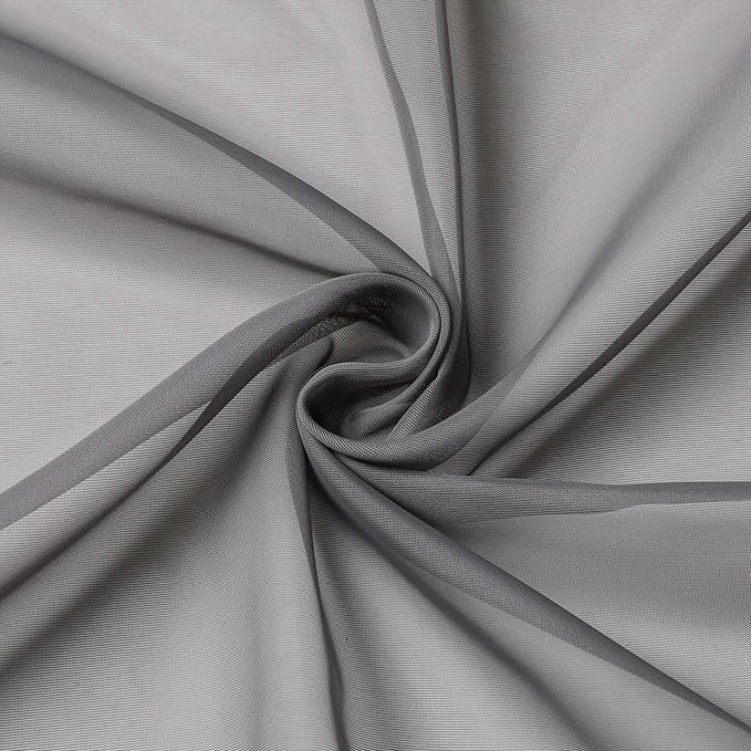 Grey Valances for Windows, Sheer Curtains 14 Inch Length 2 Pack Kitchen Curtain - Image 9