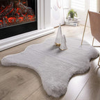 Ashler HOME DECO Ultra Soft Faux Rabbit Fur Chair Couch Cover Area Rug by AshlerHomeDeco