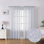 Lecloud Leia Light Grey Sheer Curtains 72 Inch Length 2 Panels, Airy & by Lecloud