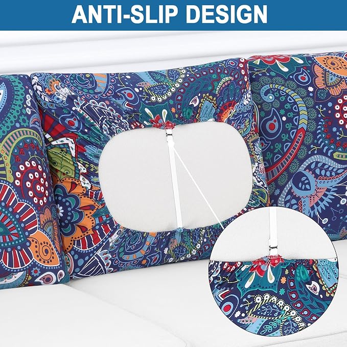 Smiry Printed Couch Cushion Covers, Stretch Soft Couch Covers - Image 4