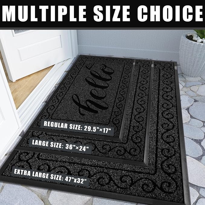 Yimobra Welcome Mats for Front Door 29.5x17, Heavy Duty Waterproof Outdoor Door - Image 5