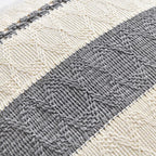 Fancy Homi Set of 1 Neutral Grey Farmhouse Lumbar Decorative Throw Pillow - Image 4