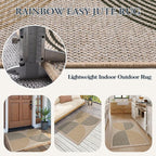 Lahome Enfys Rainbow Front Door Mat, Farmhouse Neutral Non Slip Non Shedding - Image 4