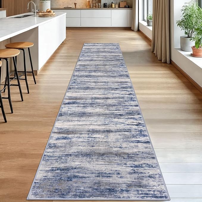 KOZYFLY Modern Abstract Washable Rug Runner 2.6x14 Hallway Rug Runner Non-Slip - Image 3