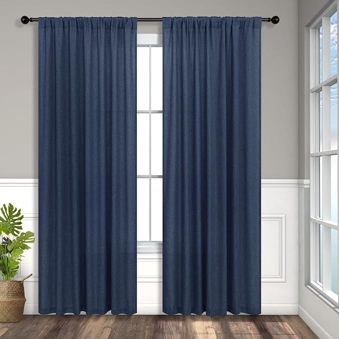Navy Blue Curtains 72 Inch Length - Image 9