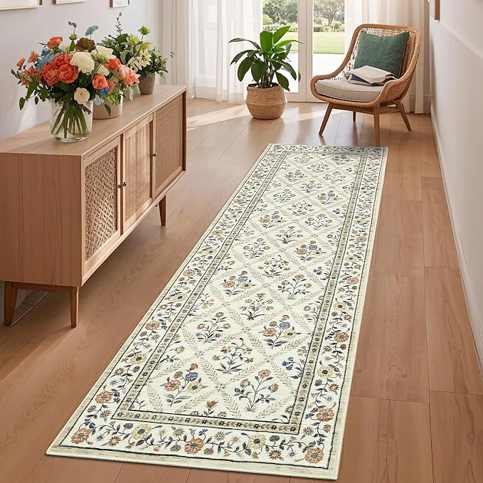 Washable Kitchen Rugs Non Slip 2x6 Hallway Runner Rug Stain Resistant Low Pile by GarveeHome