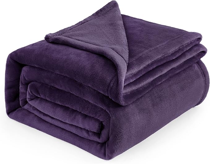 Bedsure GentleSoft Fleece Blankets Queen Size Purple by BEDSURE