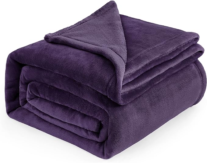 Bedsure GentleSoft Purple Fleece Blankets King Size by BEDSURE