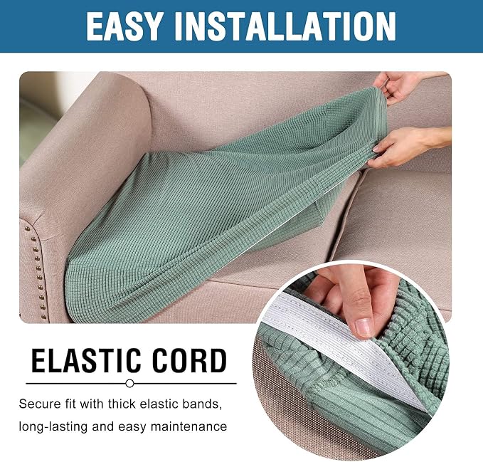 H.VERSAILTEX Super Stretch Individual Seat Cushion Covers Sofa Covers Couch - Image 5