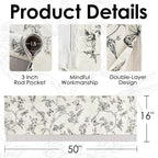 jinchan Floral Curtain Valance for Windows 16 Inch Linen Valance for Kitchen - Image 7