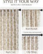 jinchan Lined Linen Floral Curtains - Image 5